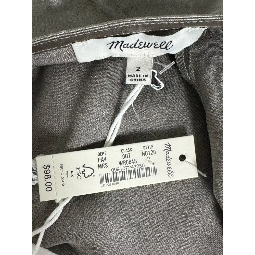 NWT Madewell The Layton Midi Slip Dress in Metallic Recycled‎ Satin Size 2 - Picture 11 of 16